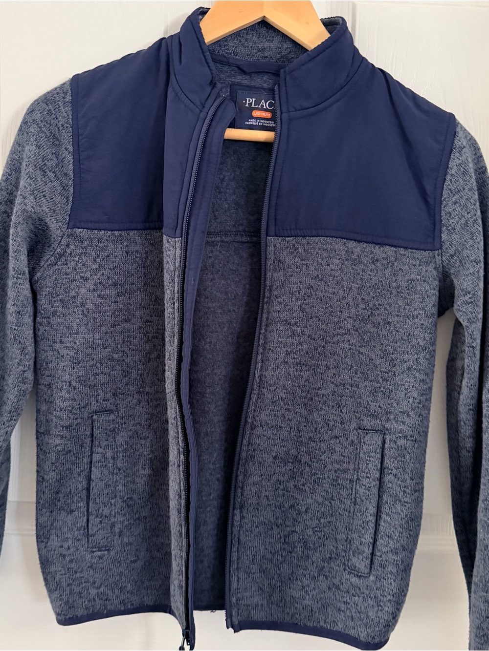 The Children's Place Navy and Heather Gray Zip-Up Jacket, School Uniform